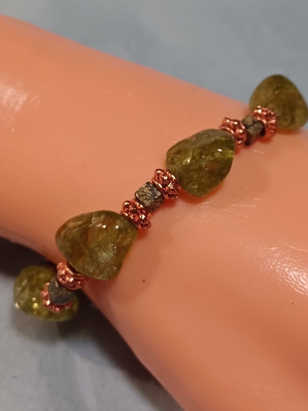 Peridot Nugget Bracelet #03 - Picture 3 of 3